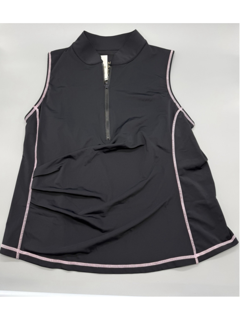 Get Soaked Sleeveless Line In The Sand 2XL With Built In Bra Black With Pink